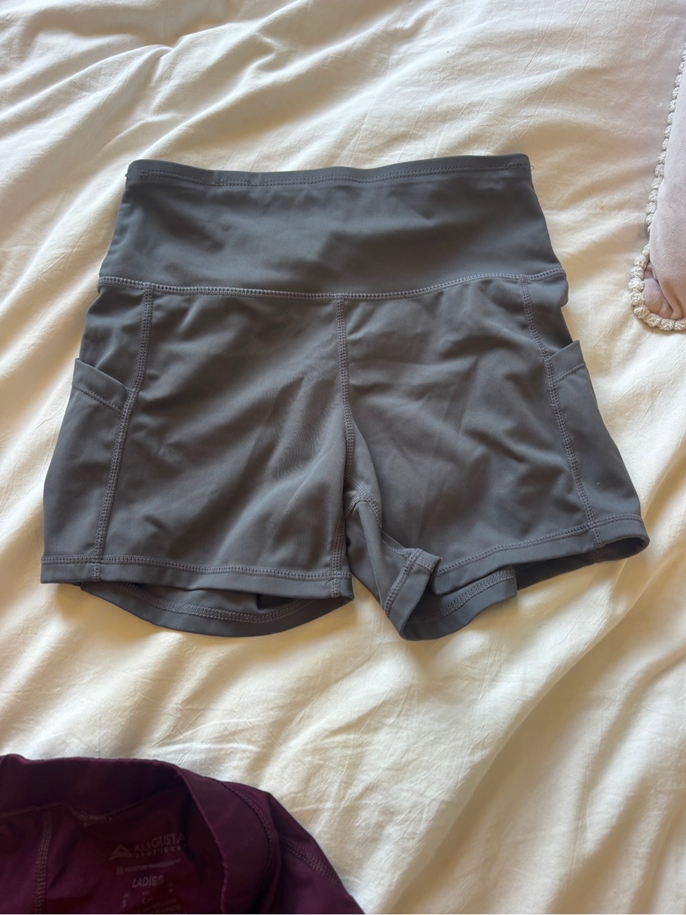 High-Rise Gray Women’s Active Shorts XS